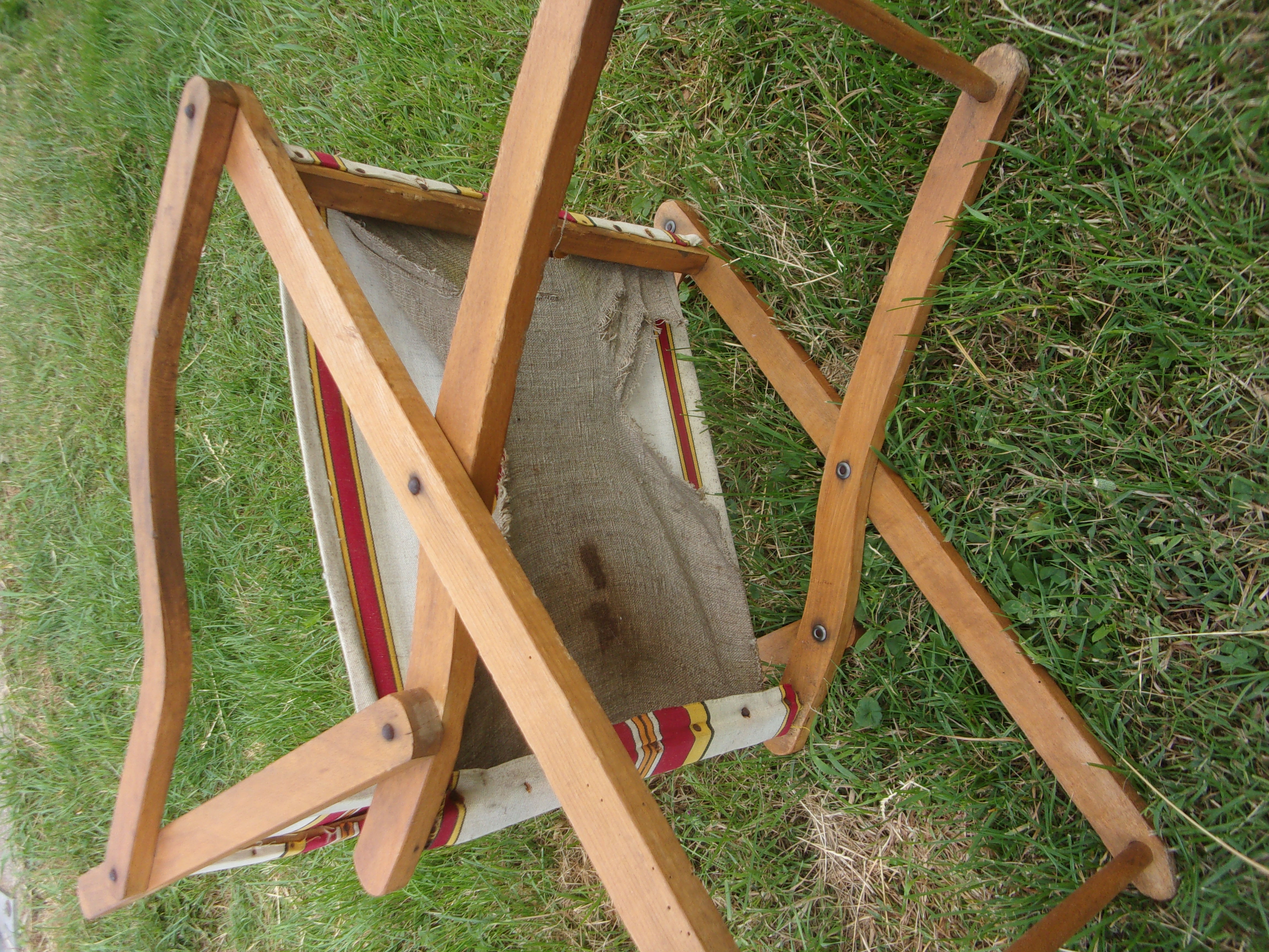 small folding chair canvas 1940 1950 camping