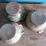 Soup bowls and cups in Puisaye stoneware by Jean-Pierre Prud'homme
