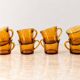 8 amber cups – golden light of the 70s