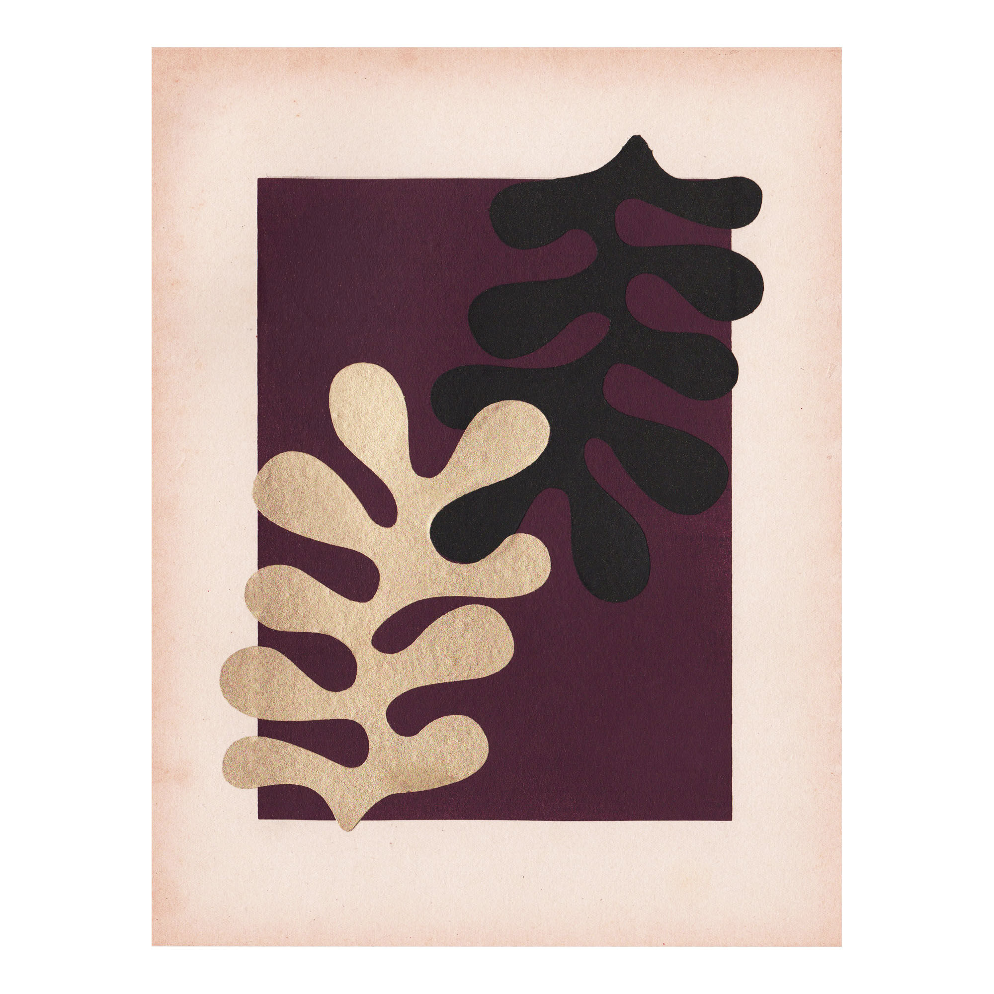 Collage on dated and signed paper without frame N104