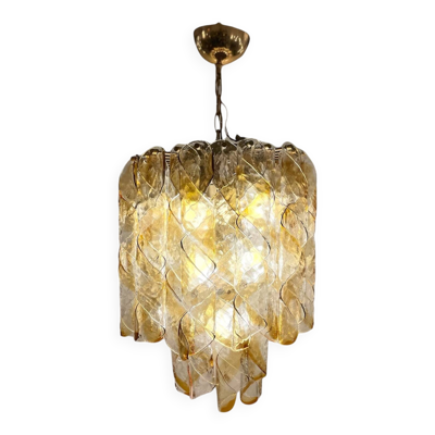 Torciglioni, suspension lumineuse de Mazzega, années 1970