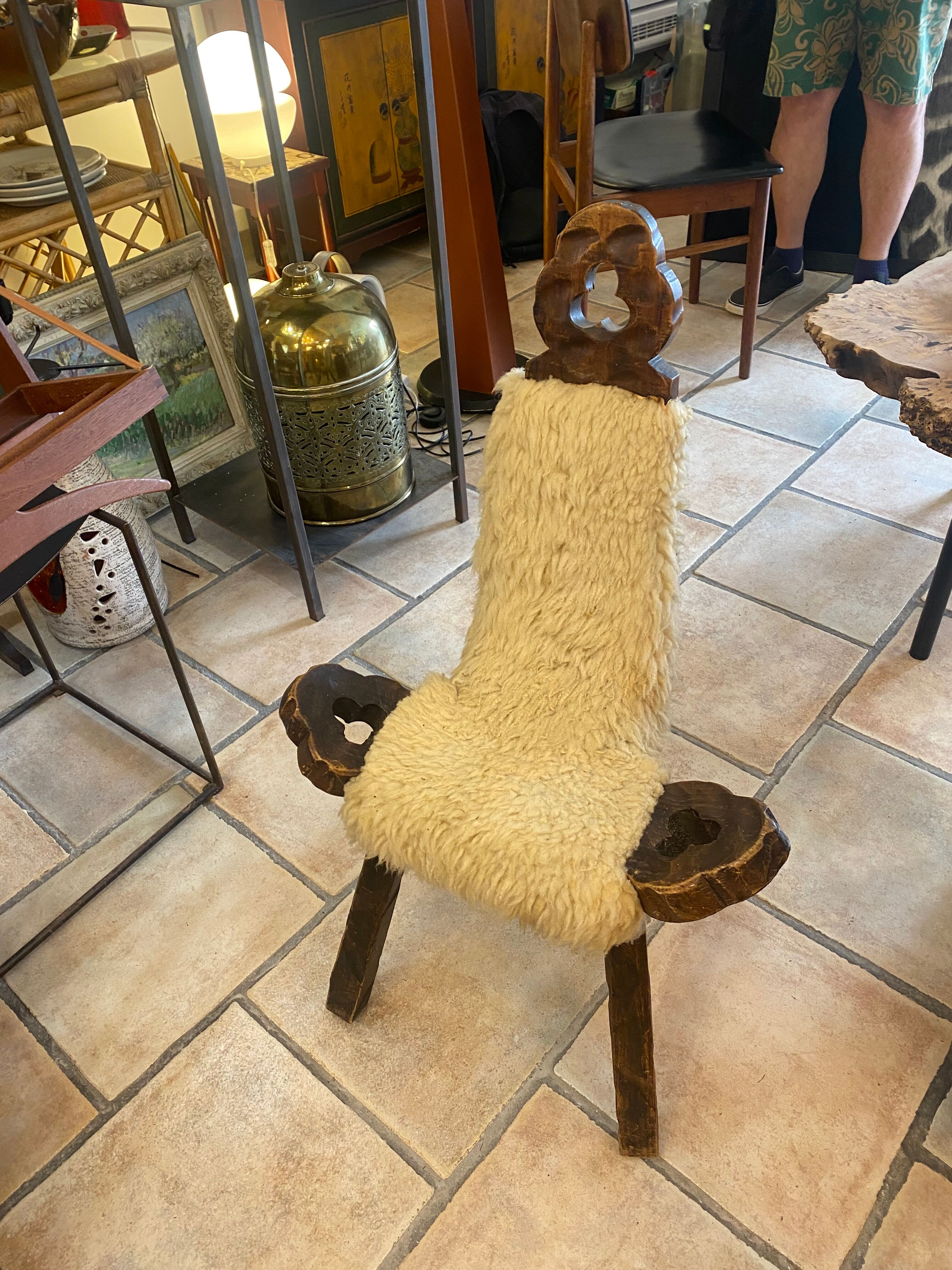 Brutalist tripod shepherd's chair