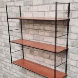 Scandinavian shelf 1960 tomado, steel and 3 shelves 47x49x16