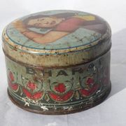 Advertising box metal round Indian Bharat Toilet Powder India