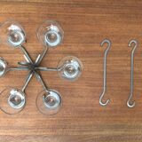 Mid-century metal and glass candle holder suspension from Denmark, 1960s.