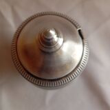 Silver metal mustard jar