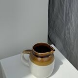 Small two-tone white and brown pitcher Made in China