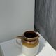 Small two-tone white and brown pitcher Made in China