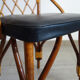 Pair of rattan and black skai bamboo chairs, 60s