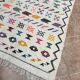 Handwoven Berber kilim rug: small Moroccan decorative rug.