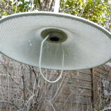 White perforated sheet metal chandelier