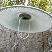 White perforated sheet metal chandelier