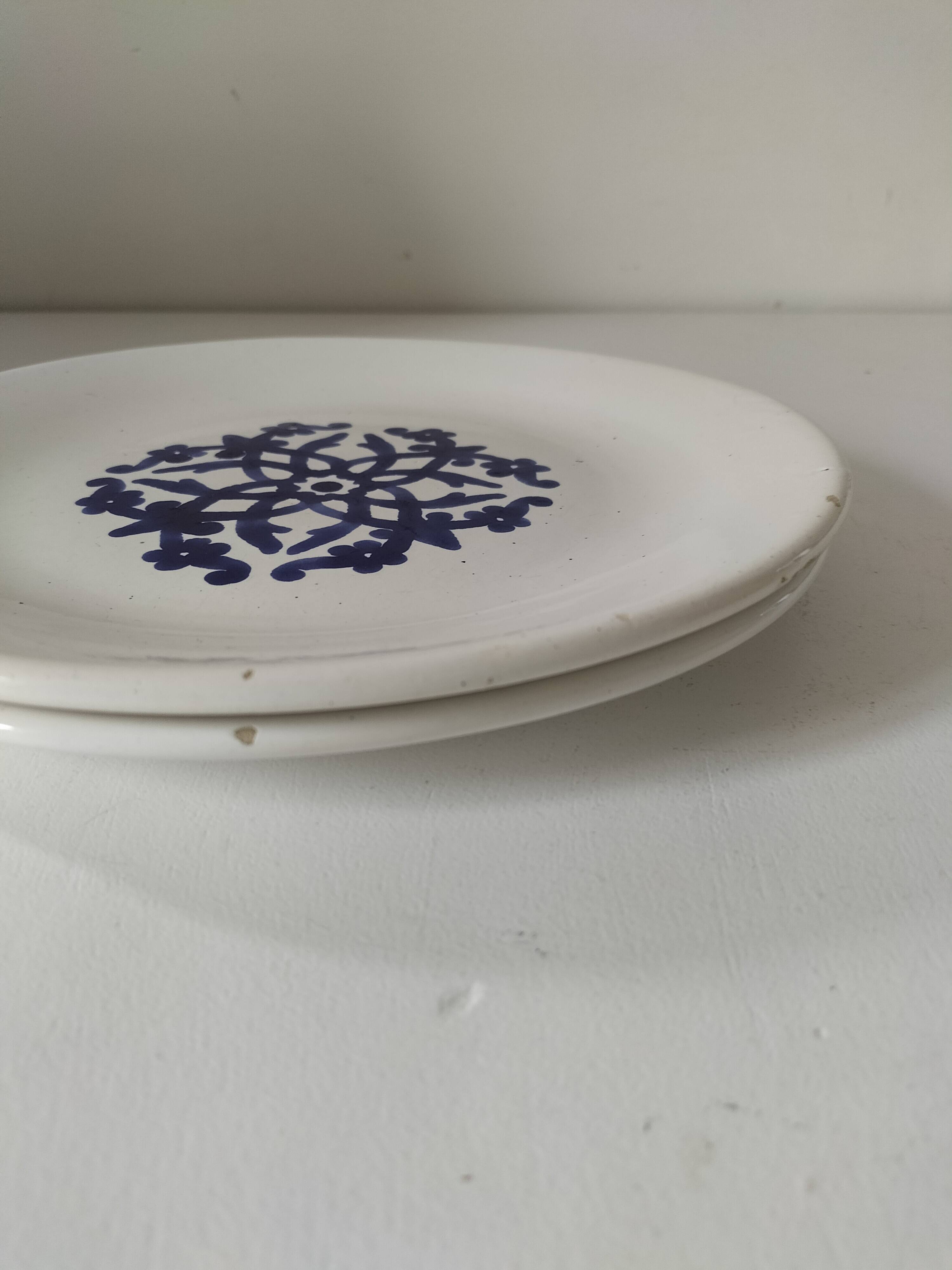 Pair of antique plates from Kharraz Nabeul, 1920s-1940s