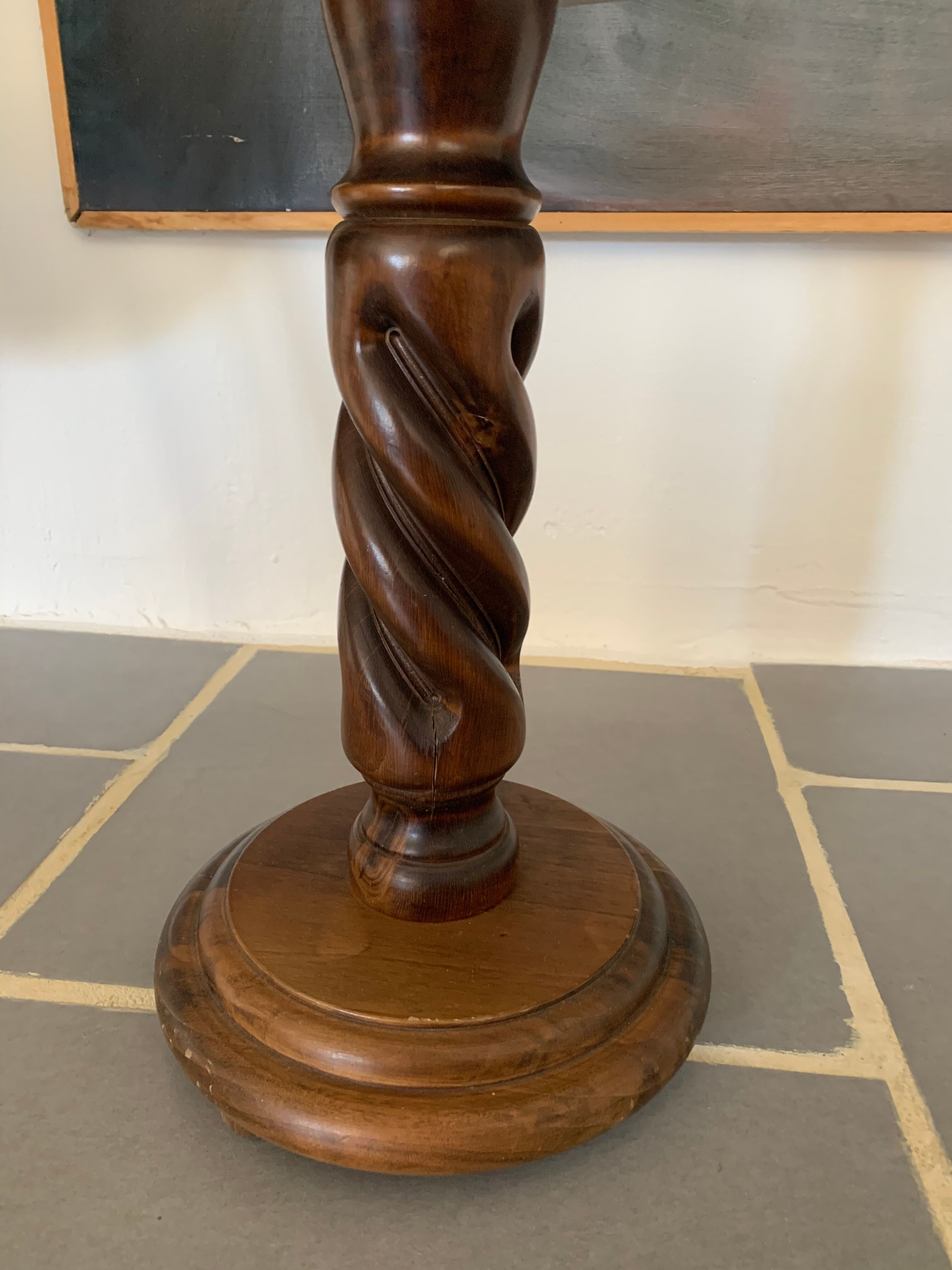 Vintage turned wood side table