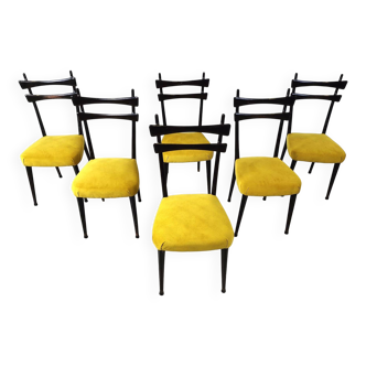 Chaises de salle à manger italiennes du milieu du siècle, 1950
