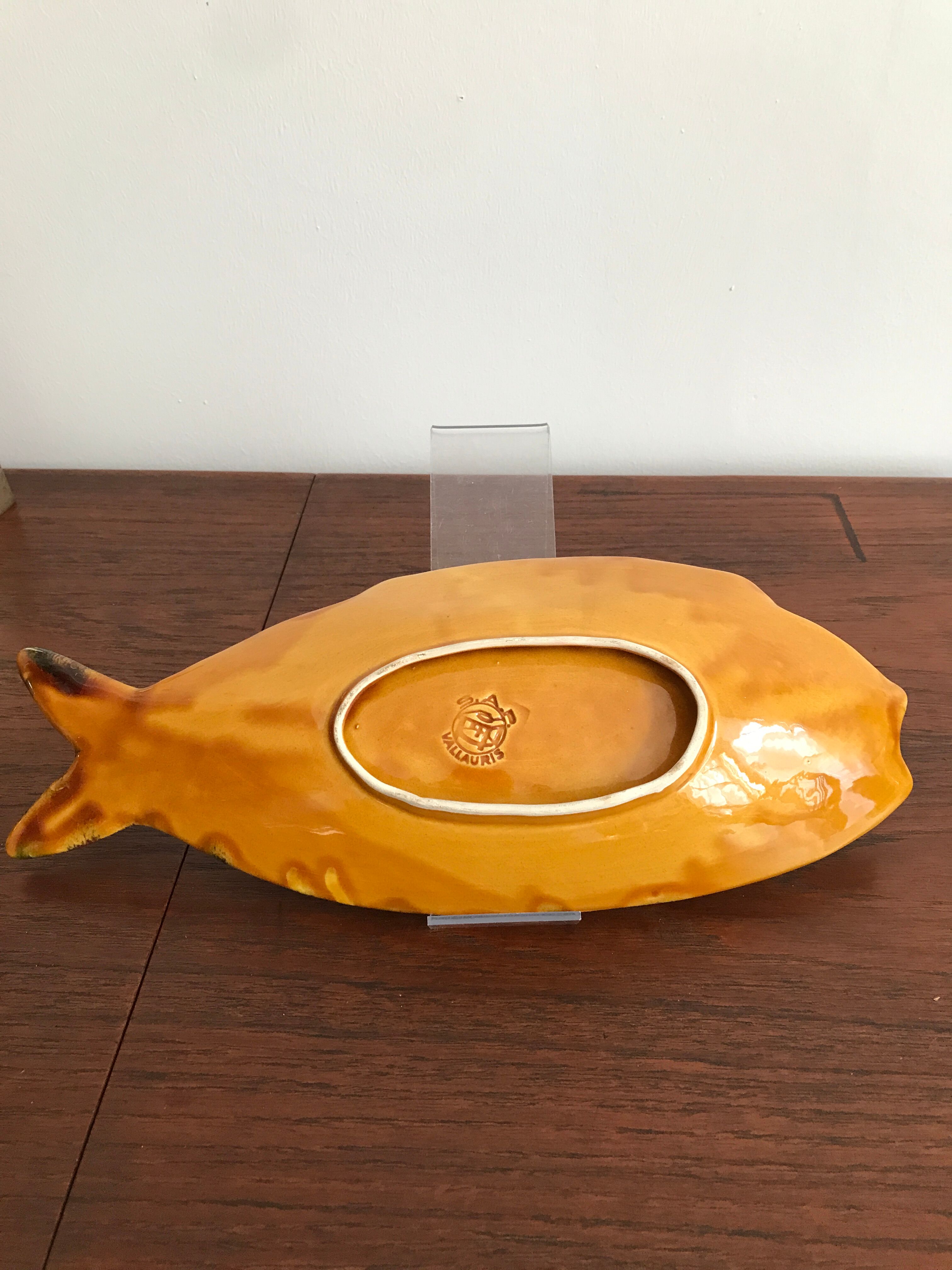 Zoomorphic fish pocket tray, Vallauris, ceramics