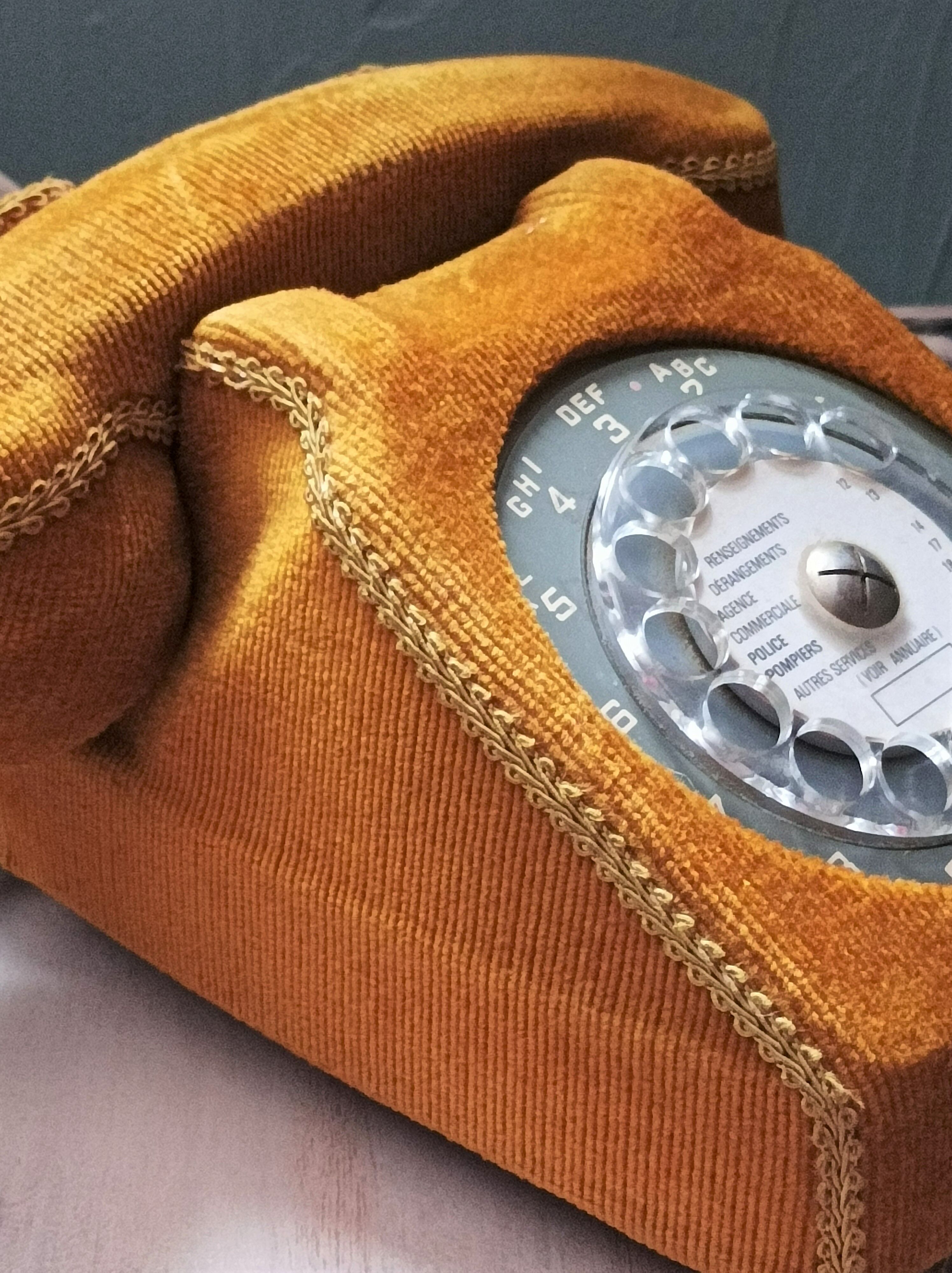 Telephone with rotary dial and its shell
