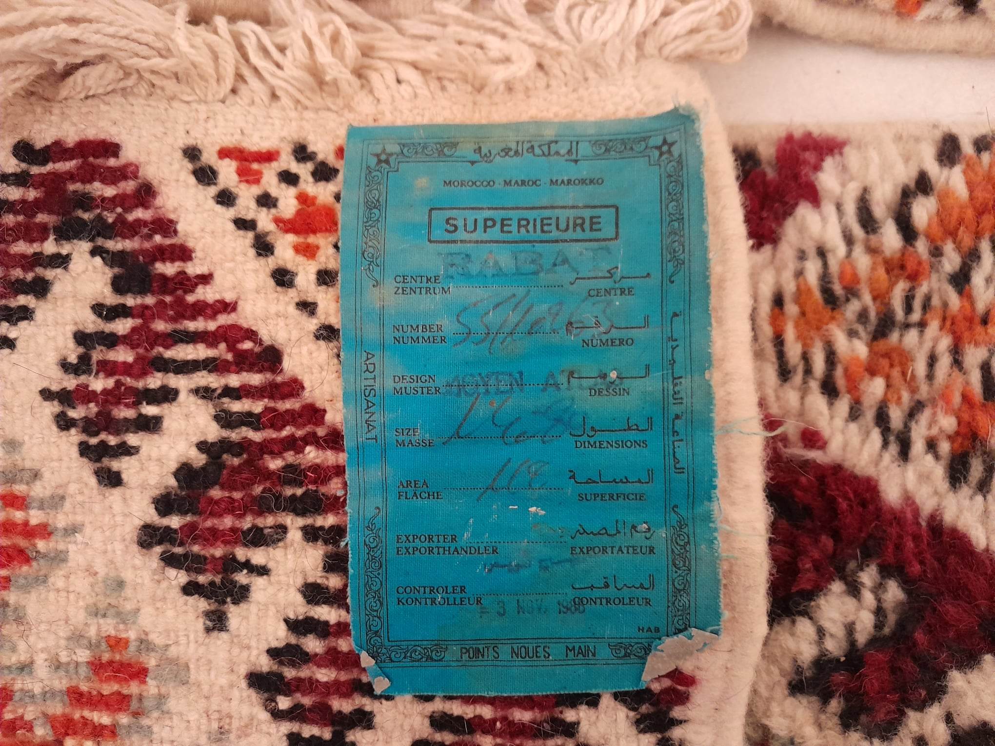 Berber rug pair of handmade bed descents 140x85cm