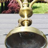 Chandelier 3 arms bronze old gold patinated
