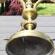 Chandelier 3 arms bronze old gold patinated