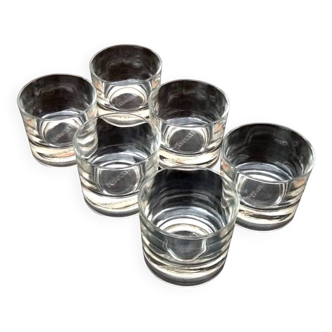 6 Dubonnet aperitif glasses Thick transparent glass