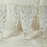 6 Bohemian Crystal Champagne Flutes