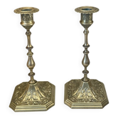 Pair of 19th century brass candlesticks