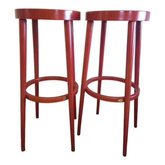 Pair baumann bar stools