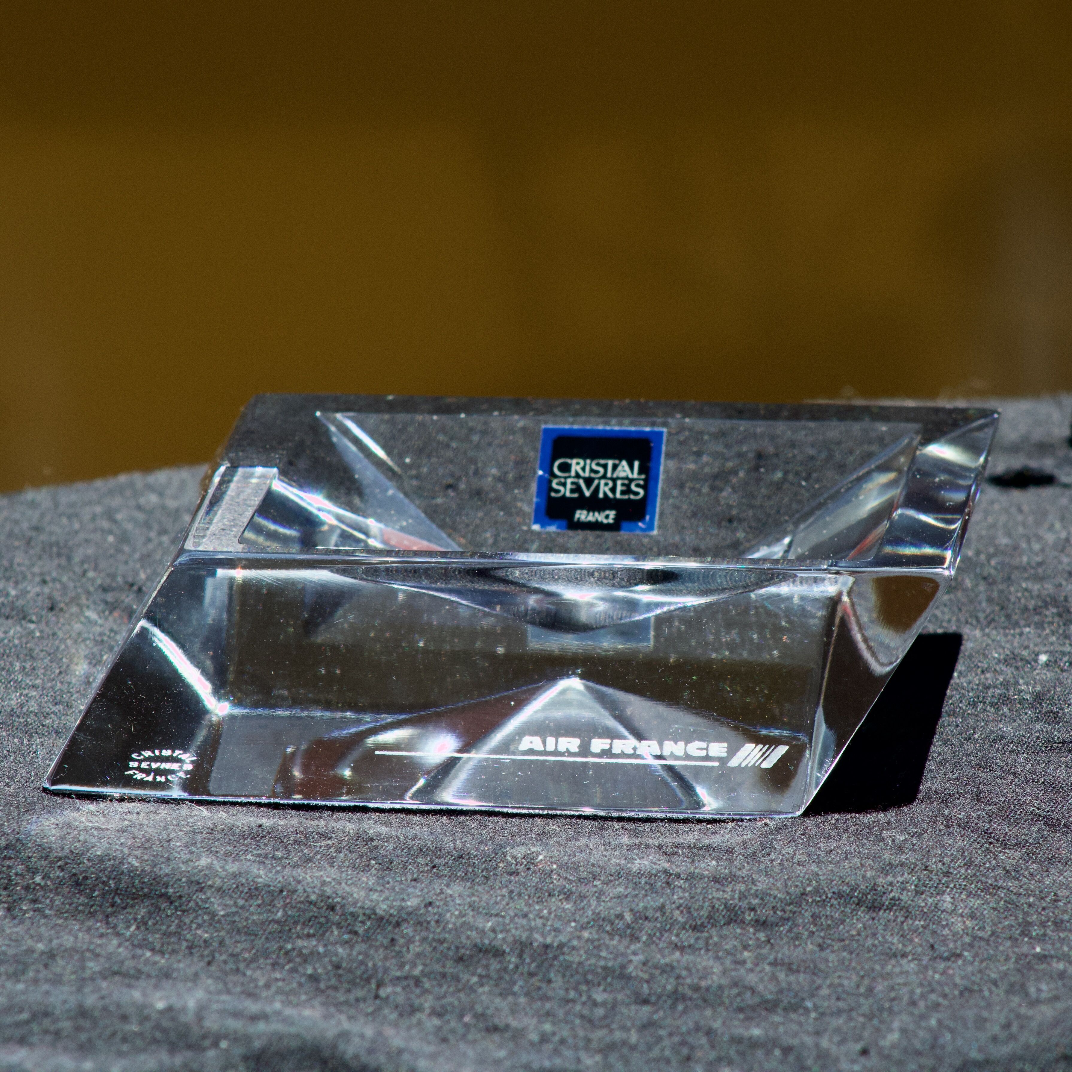 Ancient sevre crystal ashtray Air France 1970