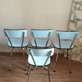 4 chaises en Formica bleues