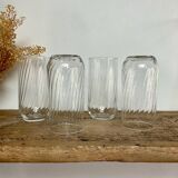 6 vintage twisted glasses