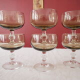 Set of 6 smoked glass cups