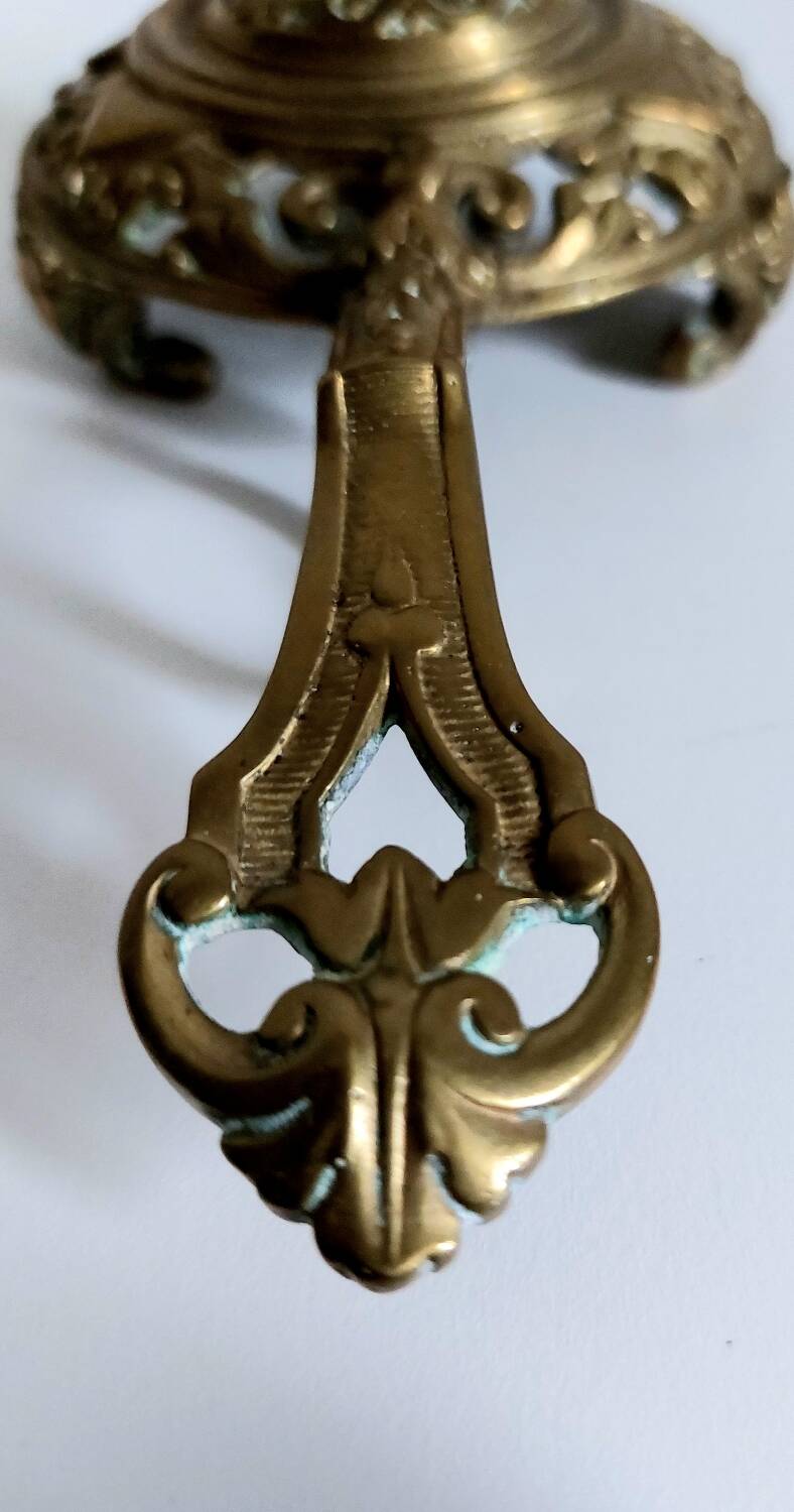 "Cave rat" brass candlestick