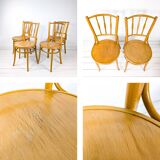 4pcs Vintage Cafe Chair Spacers Chairs Wooden Chair Mid Century Retro Bistro Chair Turned