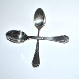 Ercuis set of 2 moka teaspoons Trianon in silver-plated metal with crossed ribbon 11 cm