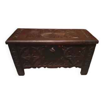 Carved wooden box