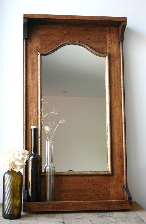Wall trumeau mirror with shelf