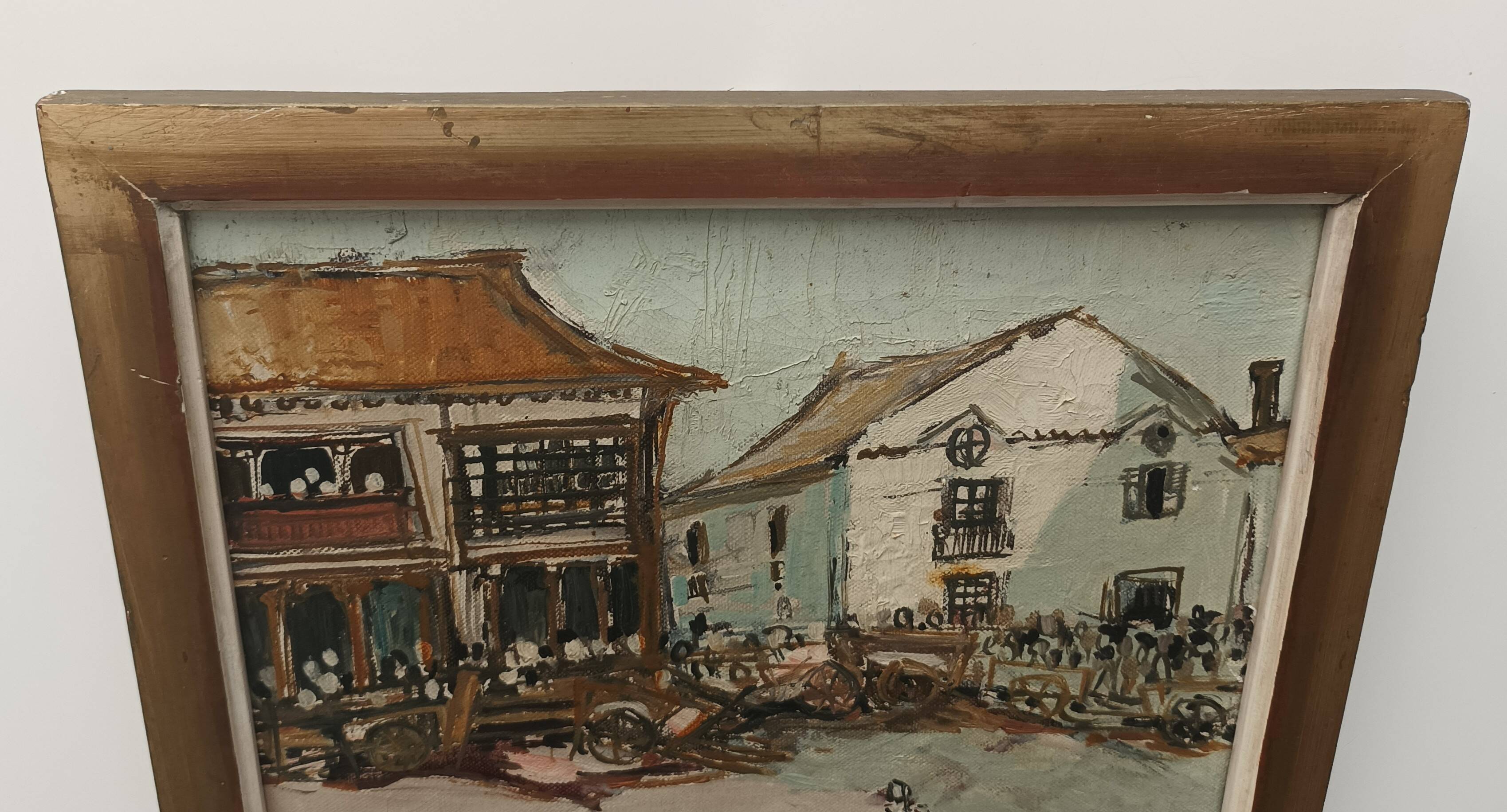 Michel Henry (1928-2016) Oil on canvas painting "Toros a Pedraza"