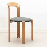 Bruno Rey chair by Kusch & Co upholstered in anthracite grey and beech
