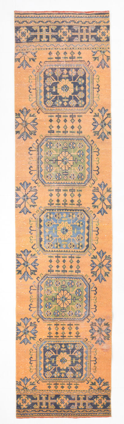 Long hallway turkish runner rug 341x81cm