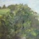 Huile sur toile originale suédoise – « Paysage avec ferme » par H. Engkvist – datée de 1983 – vintage et encadrée – 41 × 50 cm (16,1" × 19,7")