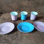 Lot de 3 tasses et soucoupes  Silea