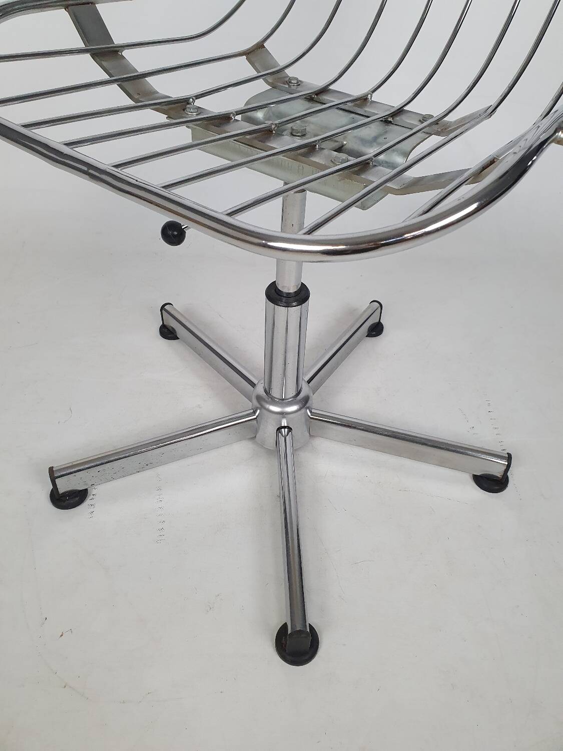 Vintage chrome swivel armchair