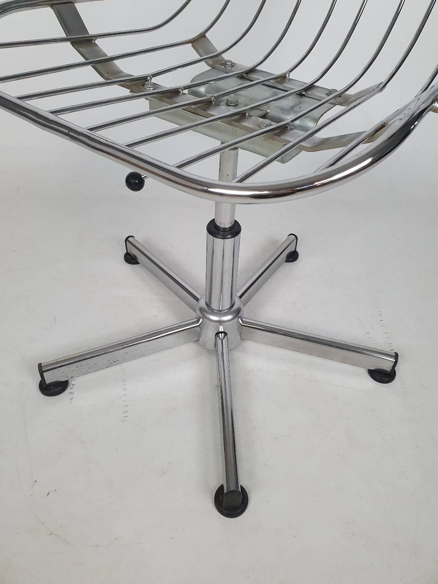 Vintage chrome swivel armchair