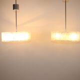 2 ice hanging lamps Doria Leuchten silver 40 cm