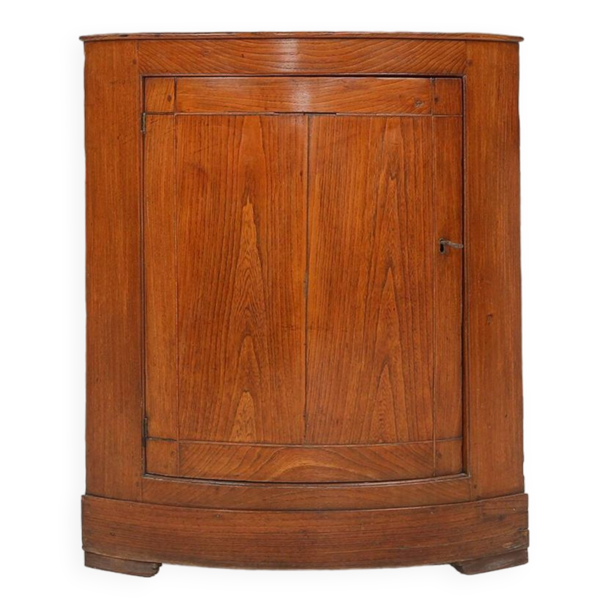 Meuble d'angle antique français avec façade en bois, ca. 1850