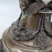 Pair of silver-plated bronze candlesticks in the Empire style, early 19th century, height 70 cm
