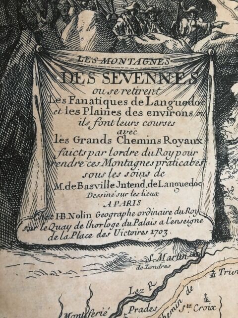 Old map of the Cévennes and GOLD Côtes d'Or