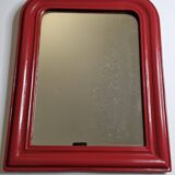 Vintage Louis Philippe style table mirror in Basque red 48 cm x 61 cm