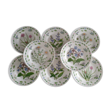 8 assiettes dessert fleurs